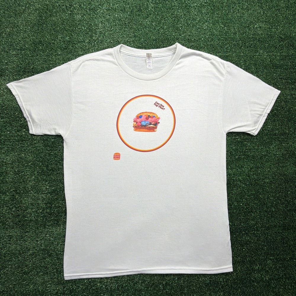 Burger King Can You Top That Candy Burger Graphic T-Shirt Mens Medium White